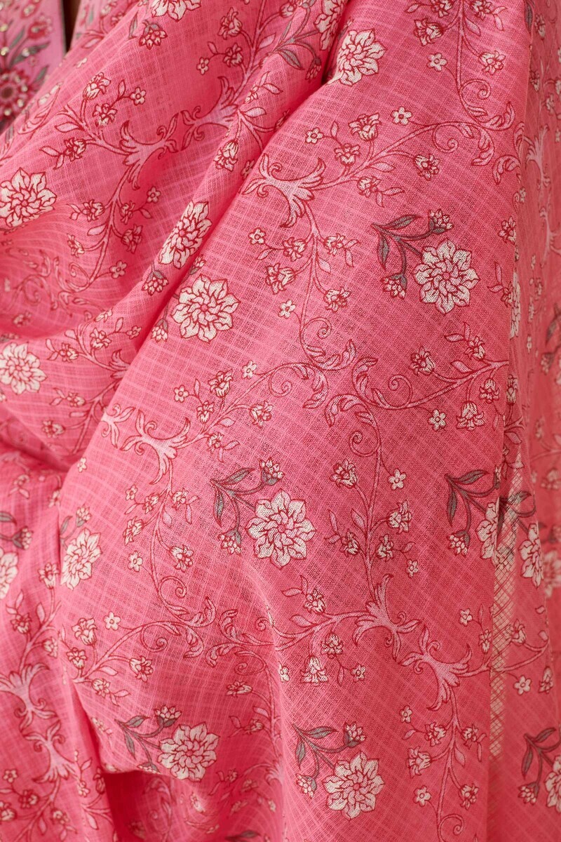 Pink Hand Printed Kota Dupatta