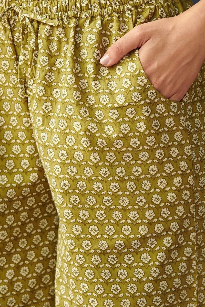 Green Hand Printed Cotton Farsi
