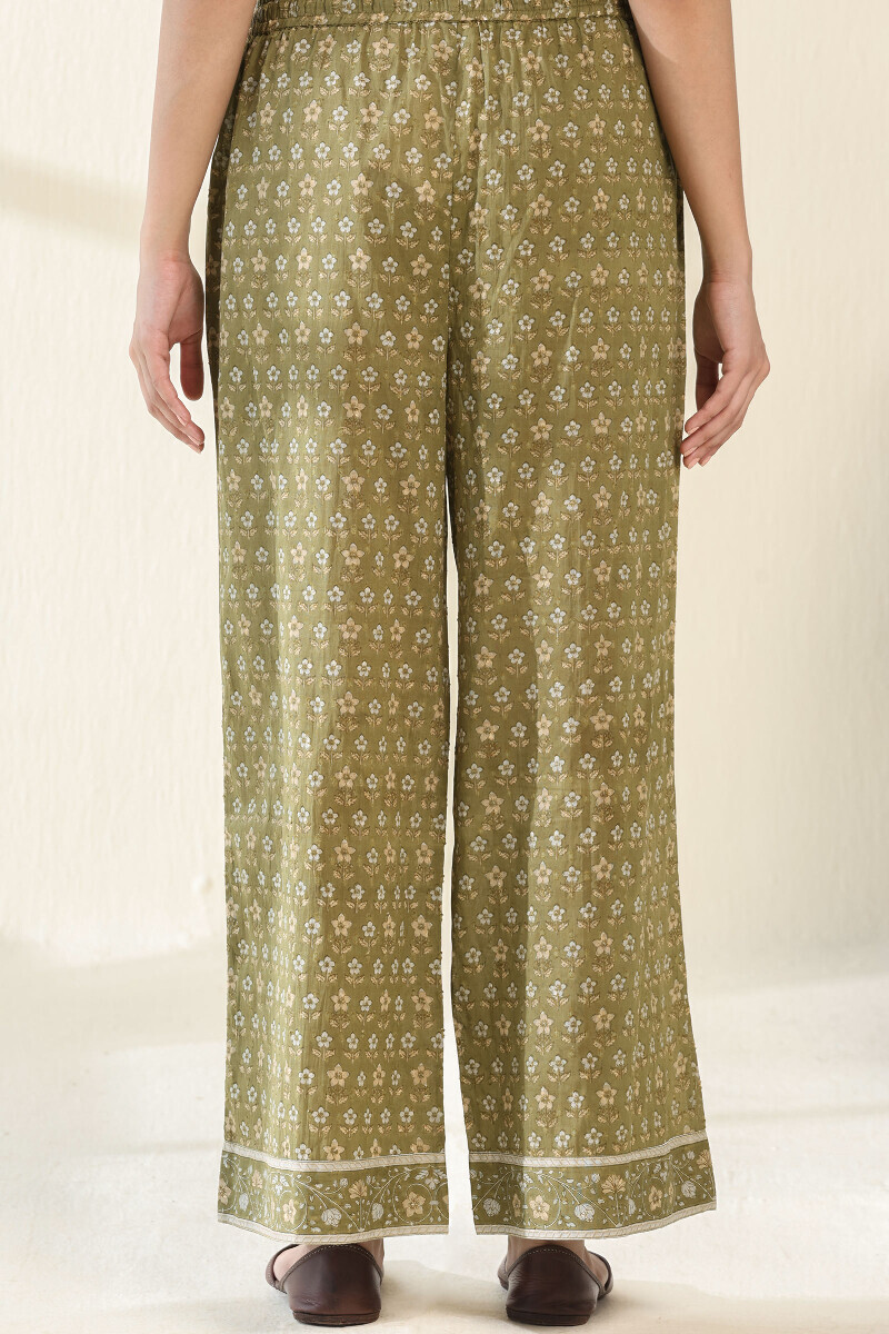 Green Hand Block Printed Cotton Farsi