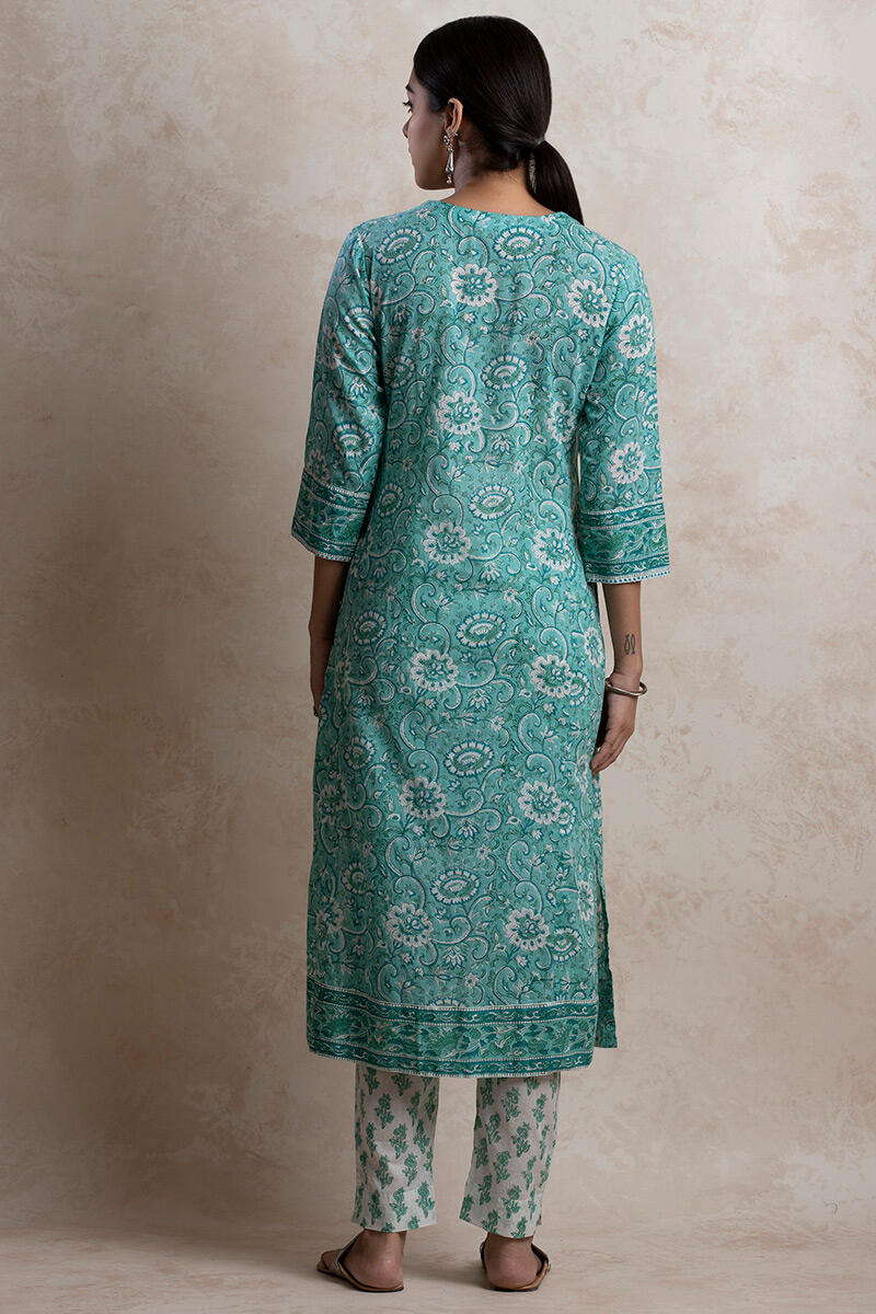 Sanganeri Block Printed Straight Cotton Kurta