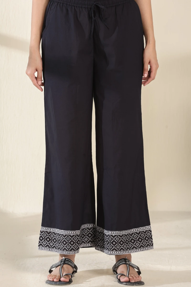 Black Handcrafted Cotton Farsi