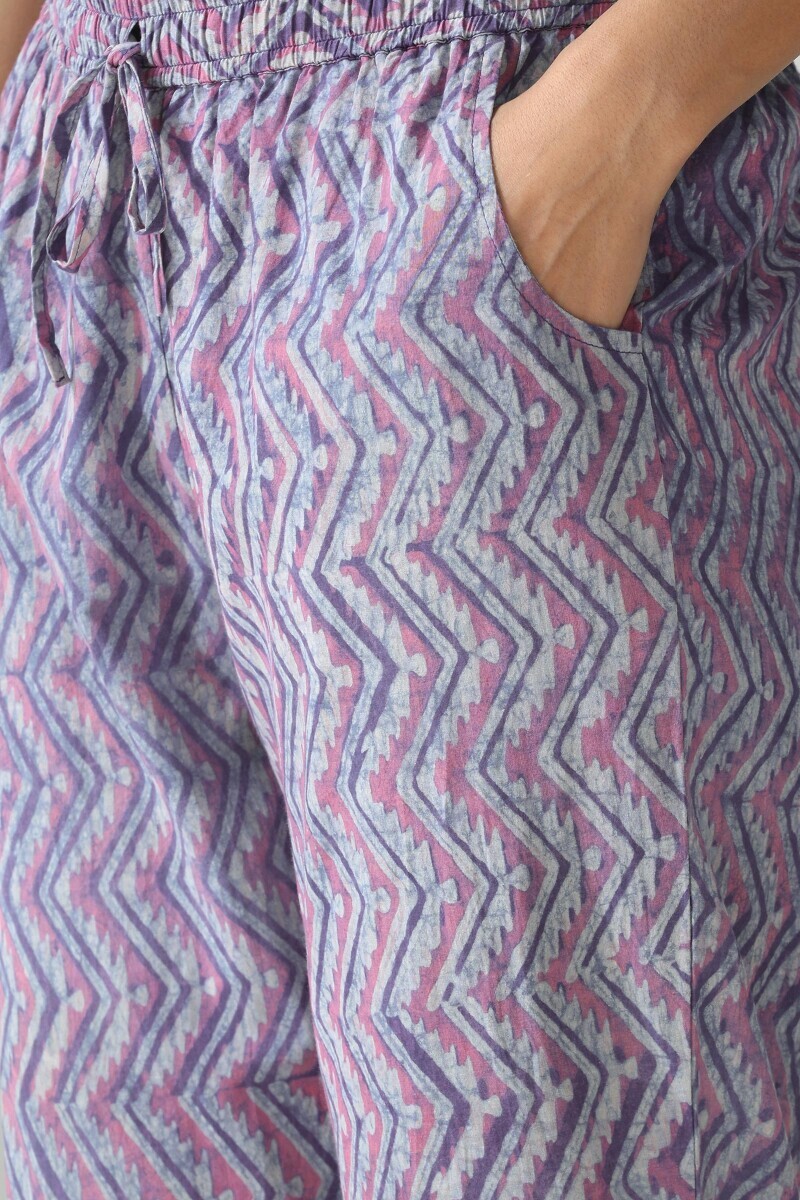 Akola Hand Block-Printed Cotton Narrow Pants