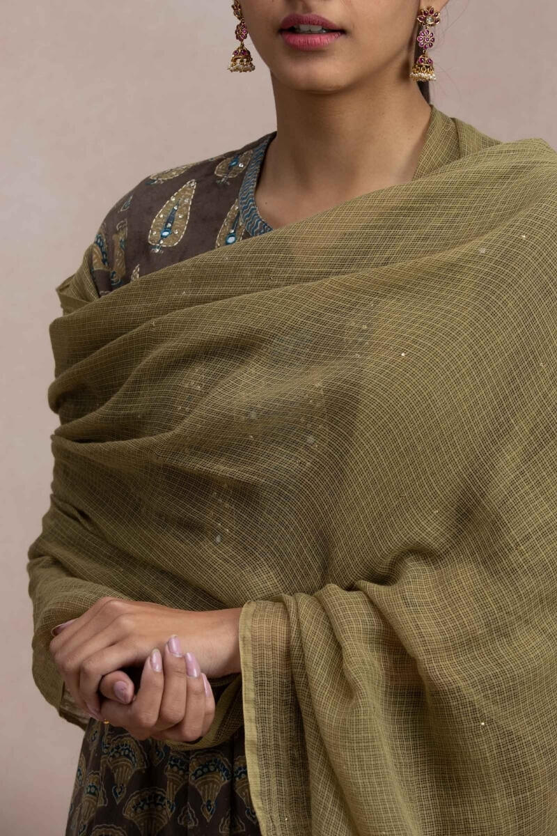 Green Handcrafted Kota Dupatta