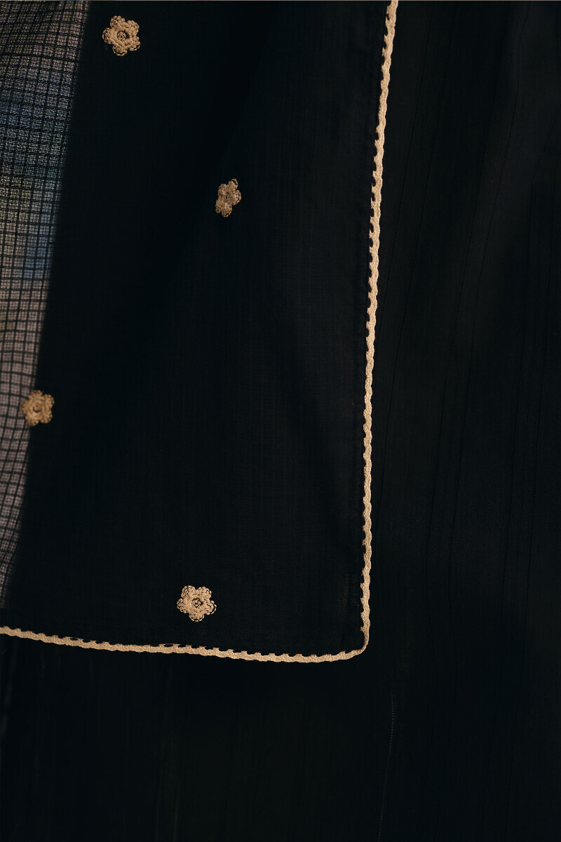 Black Handcrafted Kota Dupatta