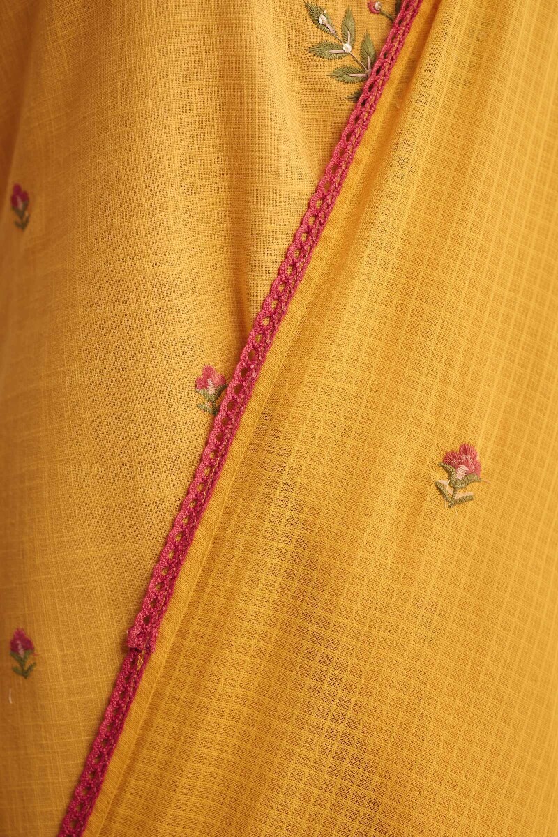 Yellow Handcrafted Kota Dupatta