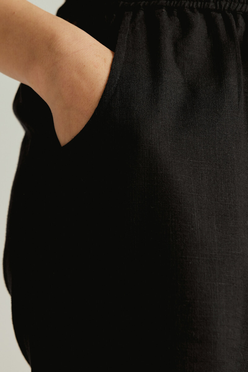 Black Handcrafted Gauze Slub Farsi