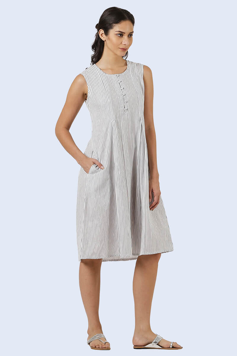 White Handcrafted Cotton Dresses