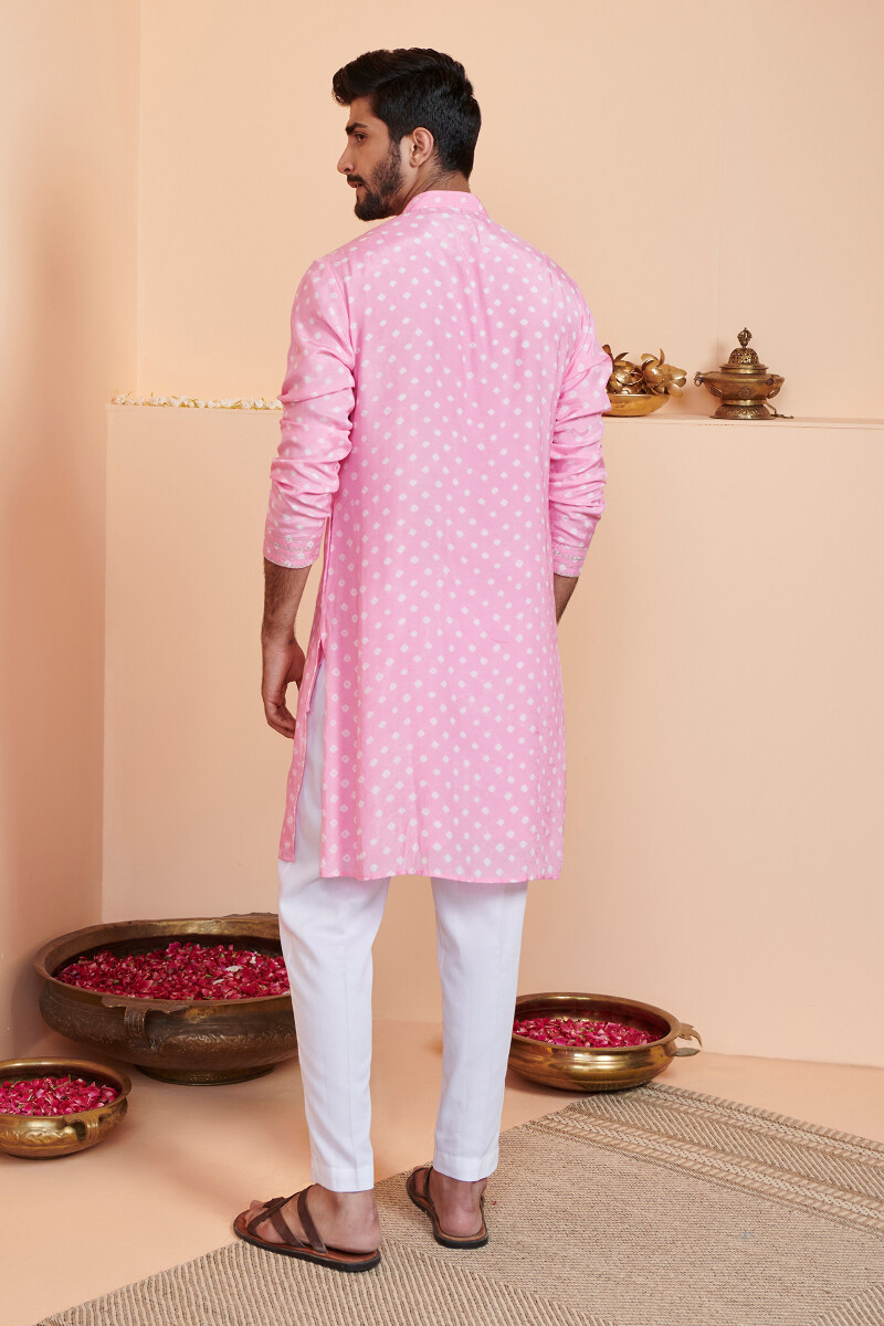 Pink Printed Modal Kurta