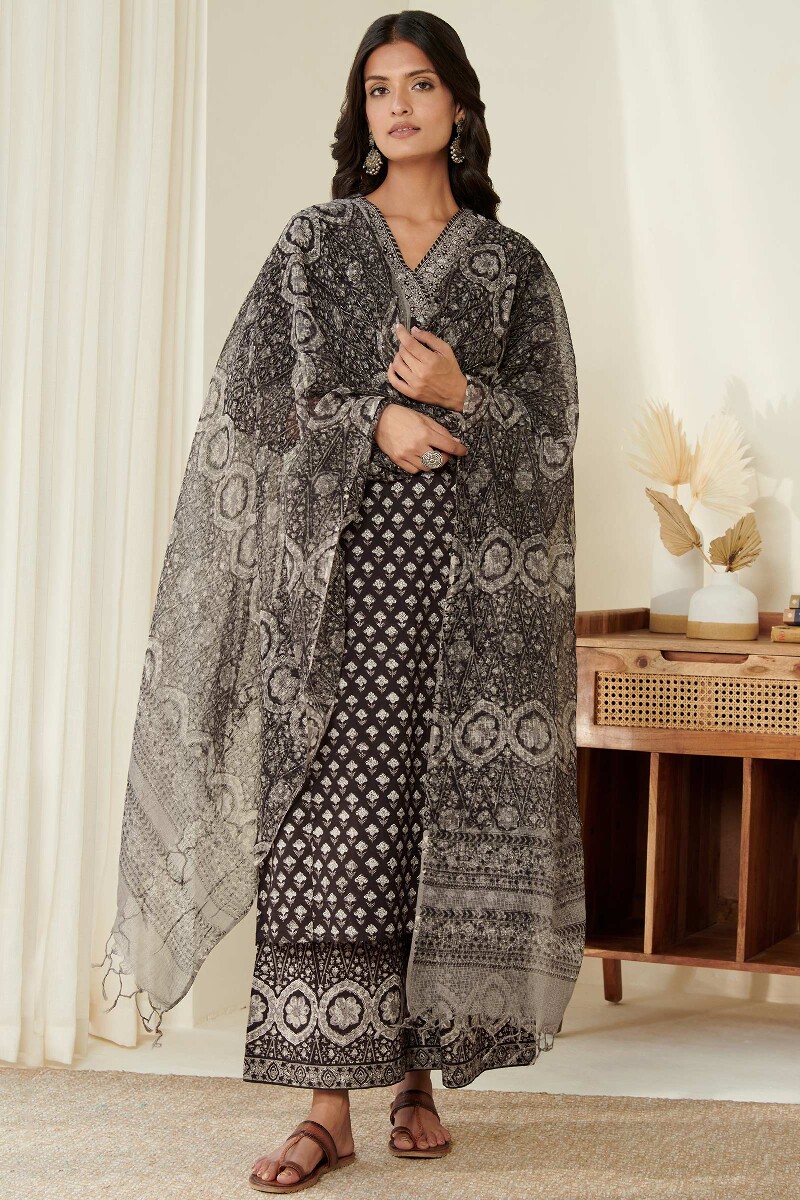 Bagru Hand Block Printed Straight Cotton Kurta