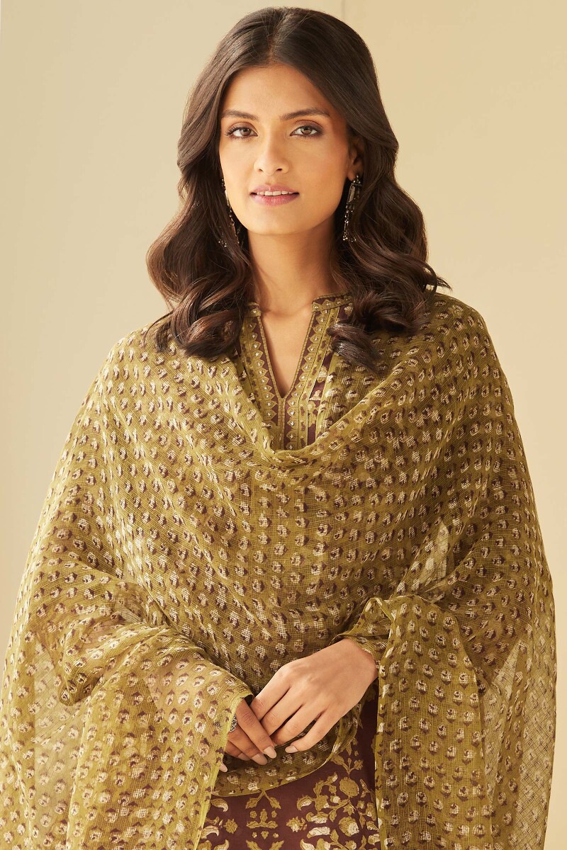 Bagru Hand Block-Printed Kota Dupatta