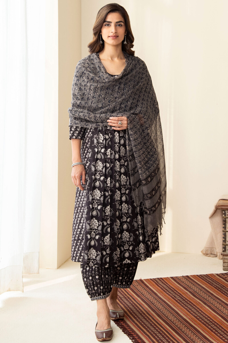 Bagru Hand Block Printed A-Line Cotton Kurta