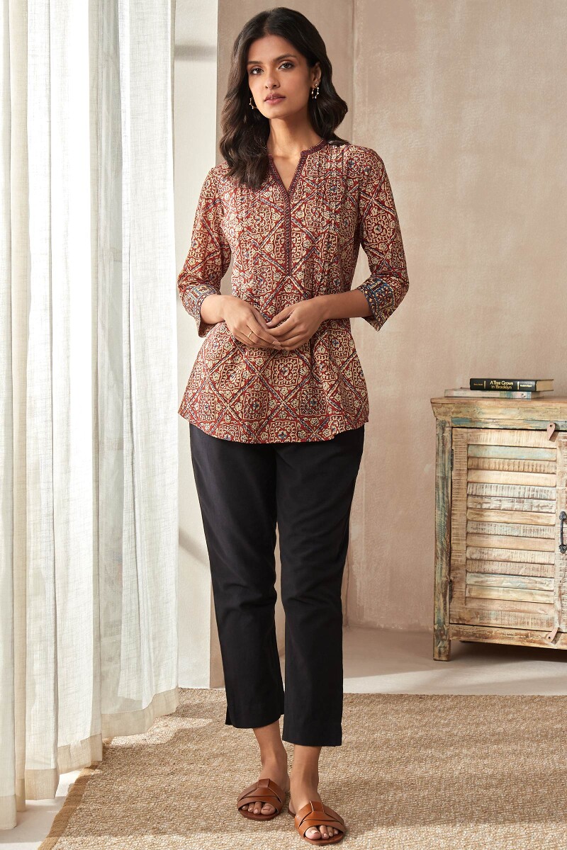 Bagru Hand Block-Printed Cotton Top