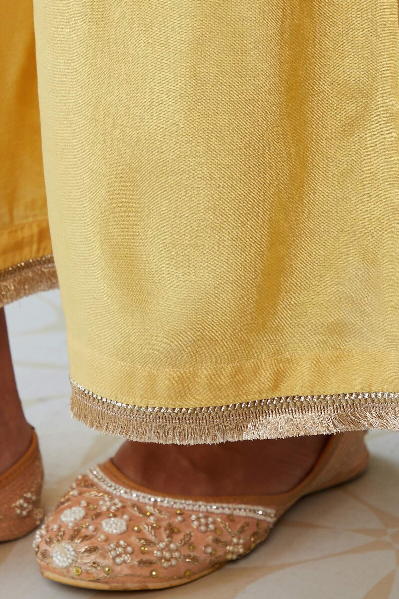 Yellow Handcrafted Modal Palazzo