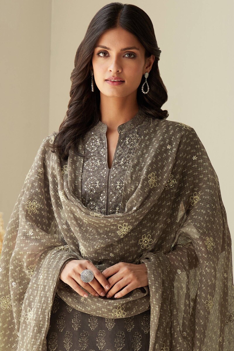 Akola Hand Block-Printed Kota Dupatta