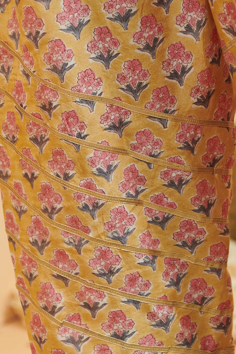 Yellow Hand Block Printed Modal Salwar