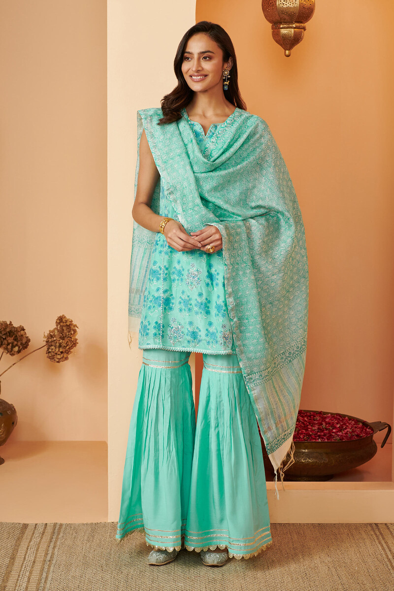 Blue Handcrafted Modal Garara