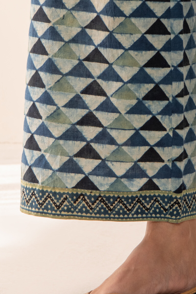 Green Hand Block Printed Cotton Farsi