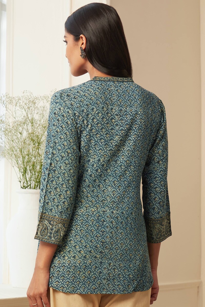 Akola Hand Block-Printed Viscose Top