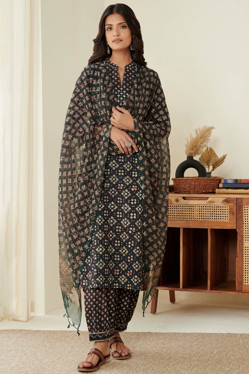 Bagru Hand Block Printed Kota Dupatta