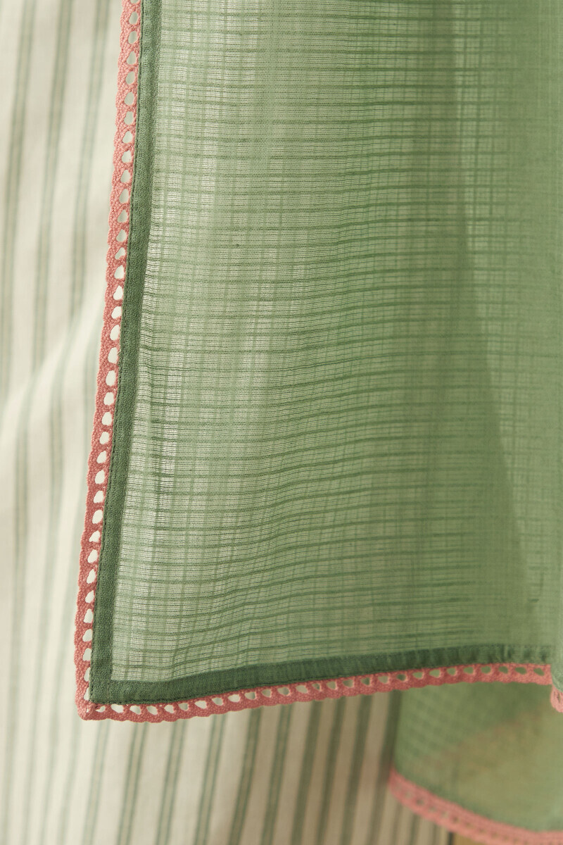 Green Handcrafted Kota Dupatta