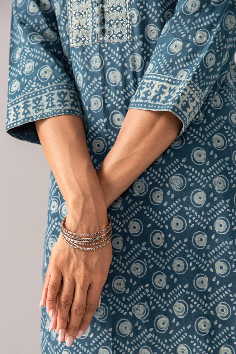 Akola Hand Block Printed Straight Cotton Kurta