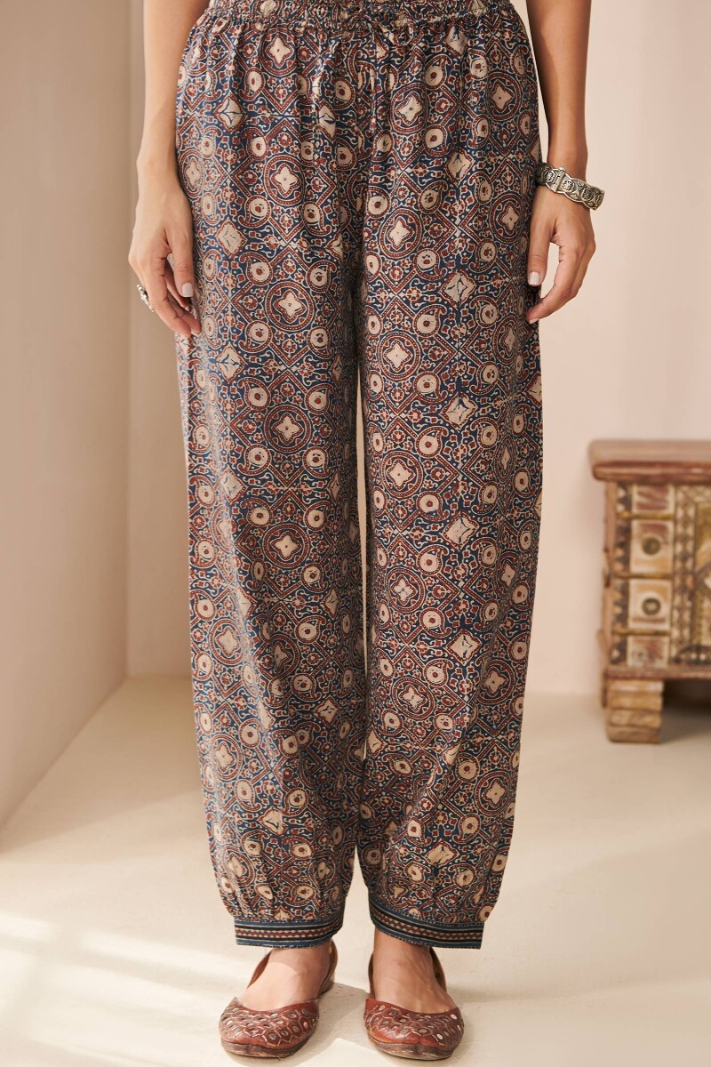 Ajrak Hand Block Printed Cotton Izhaar Pants