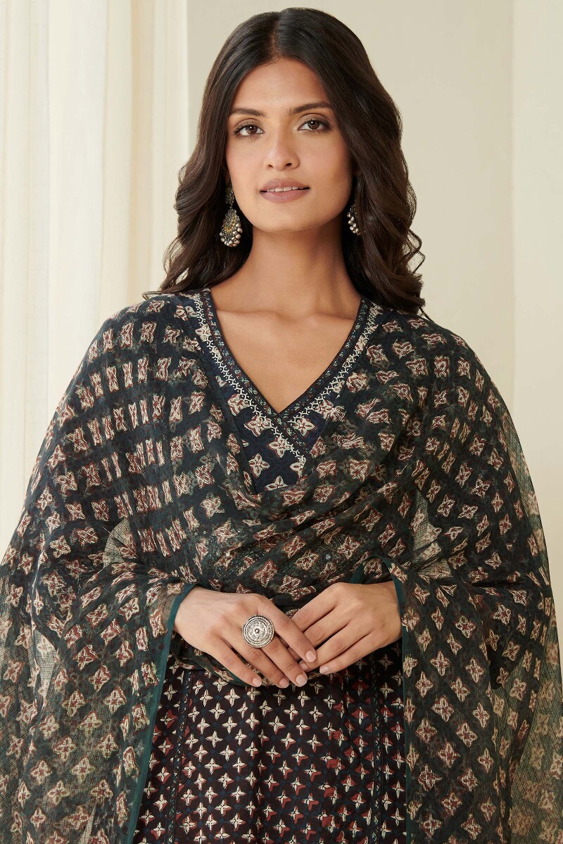 Bagru Hand Block Printed Kota Dupatta