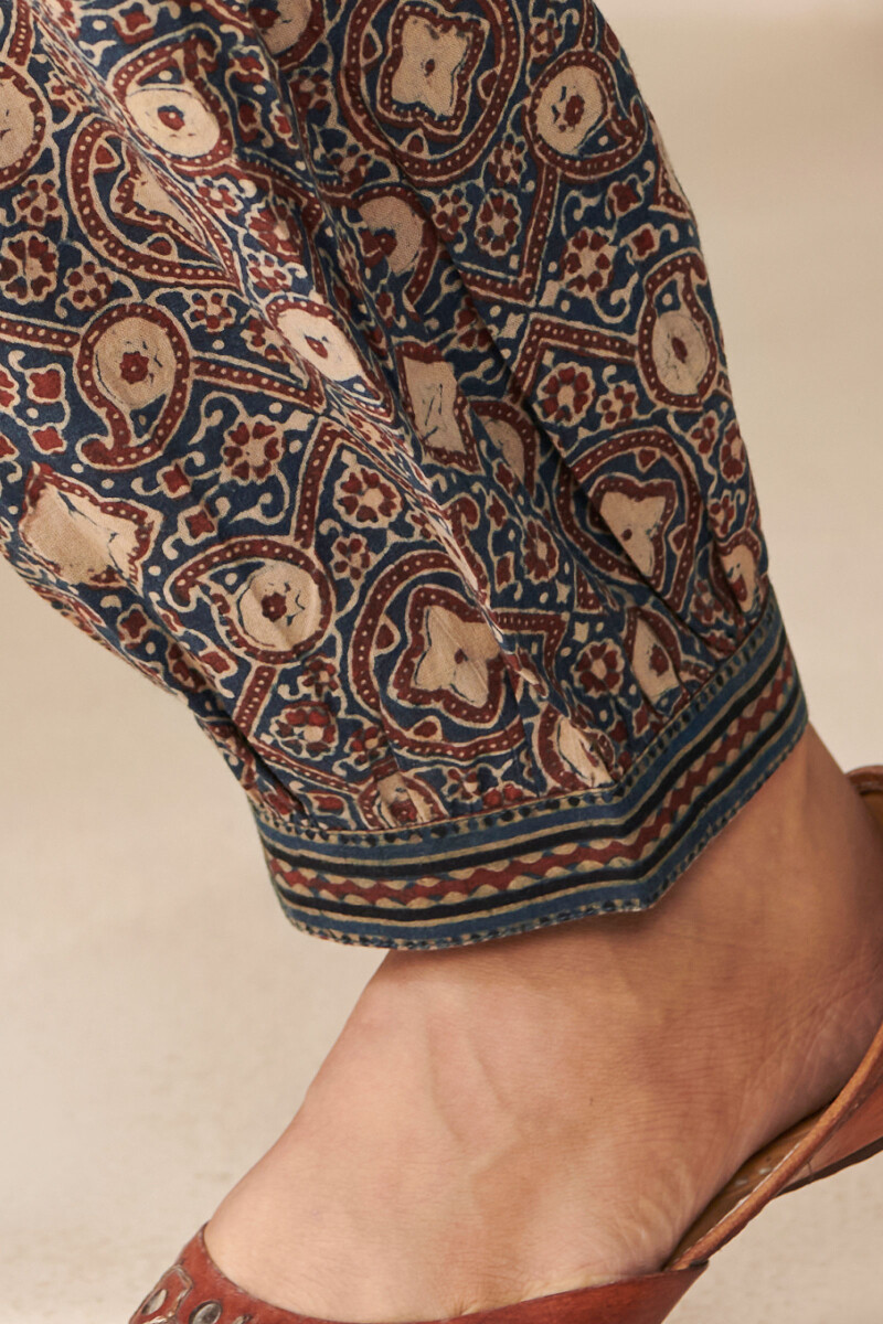 Ajrak Hand Block Printed Cotton Izhaar Pants