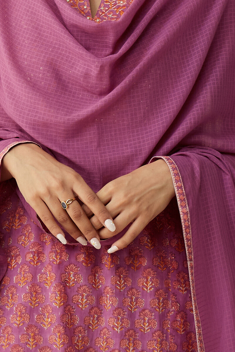 Pink Handcrafted Kota Dupatta