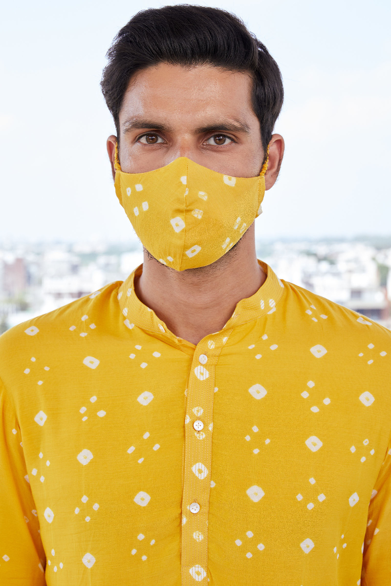 Yellow Printed Modal Kurta