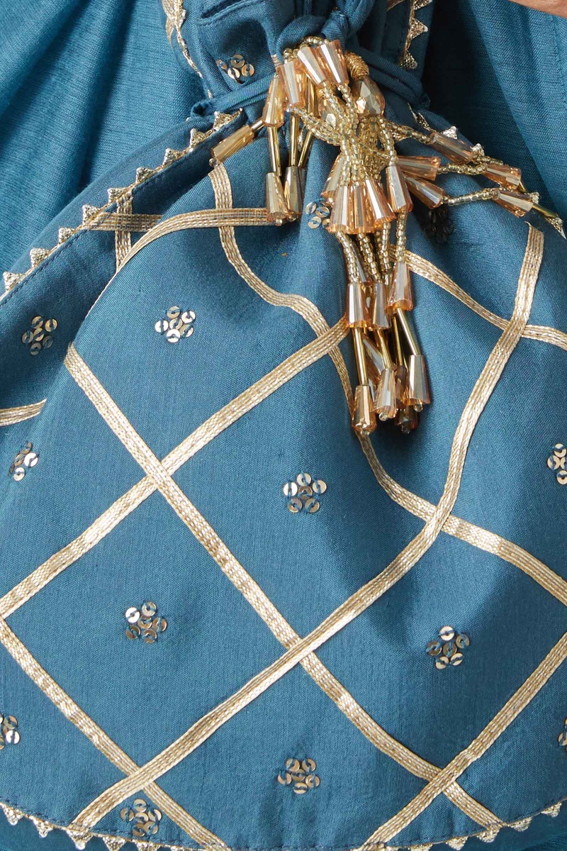 Blue Handcrafted Modal Potli Bag