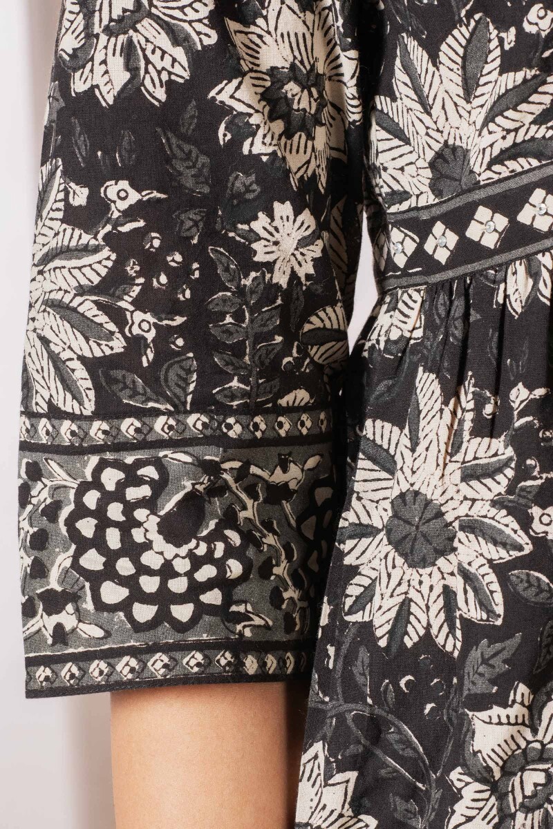 Bagru Block Printed A-Line Cotton Kurta