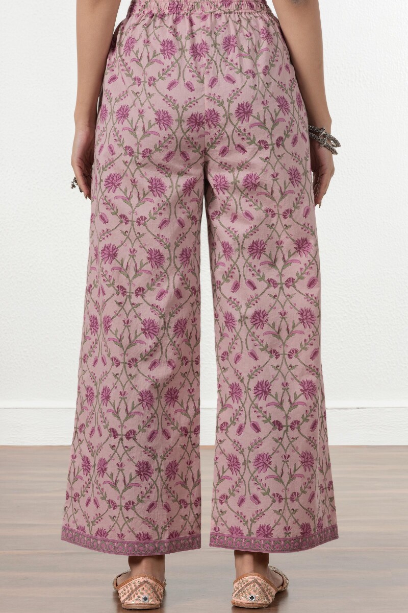 Pink Block Printed Cotton Farsi