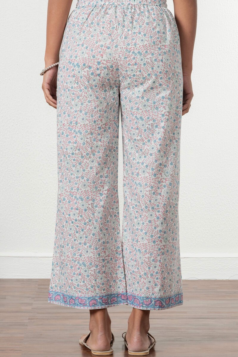 White Handcrafted Cotton Farsi Pants