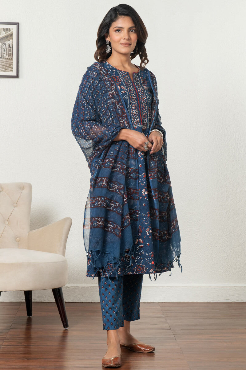 Bagru Block Printed A-Line Cotton Kurta