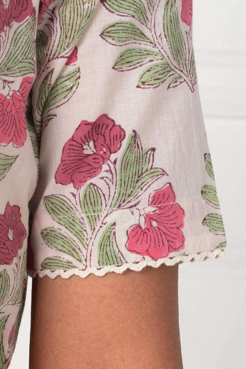 Off-White Block Printed Cotton Dress