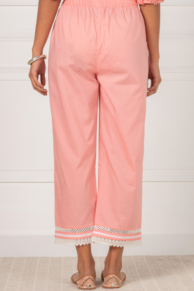 Peach Handcrafted Cotton Straight Farsi