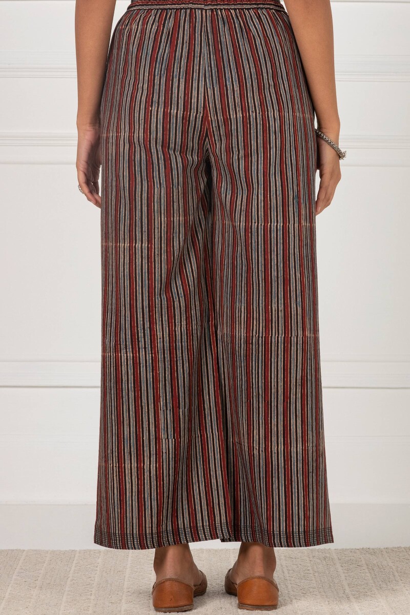 Ajrak Block Printed Cotton Farsi Pants
