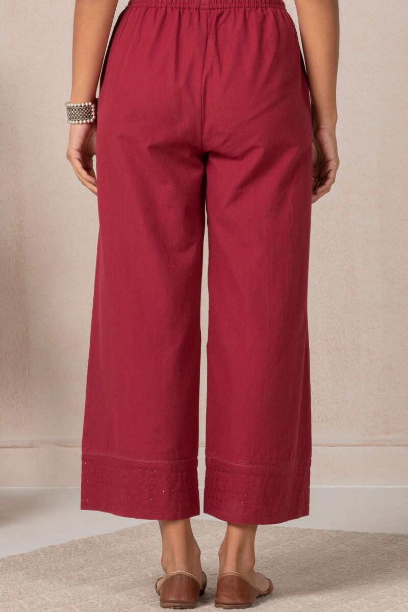 Red Handcrafted Cotton Farsi