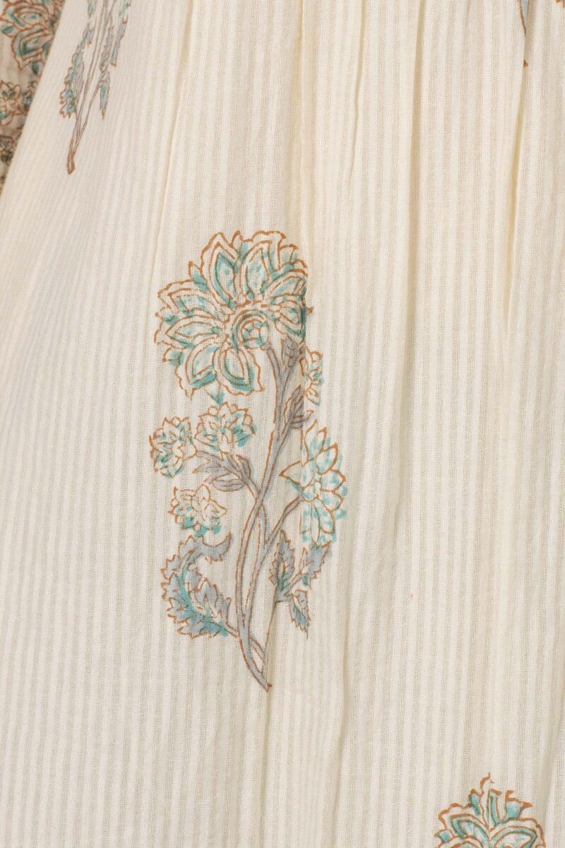 Off-White Block Printed Cotton Dress