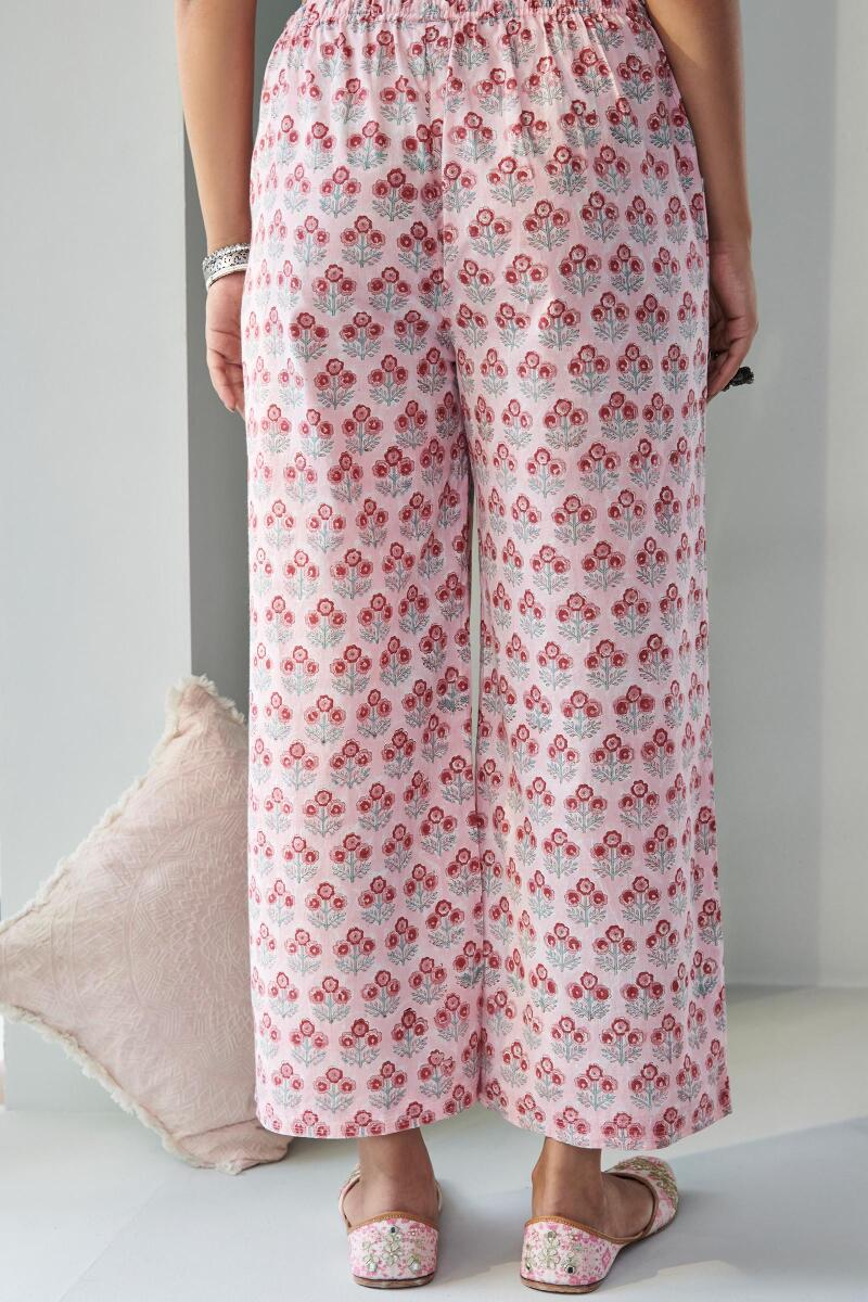 Pink Block Printed Cotton Farsi
