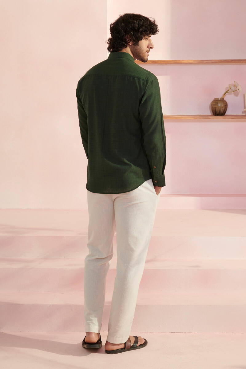 Green Handcrafted Cotton Shirt
