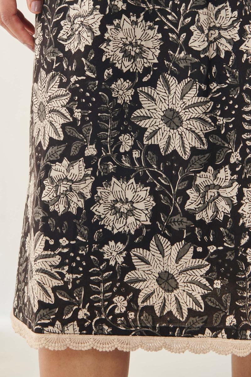 Black Block Printed Cotton Dress