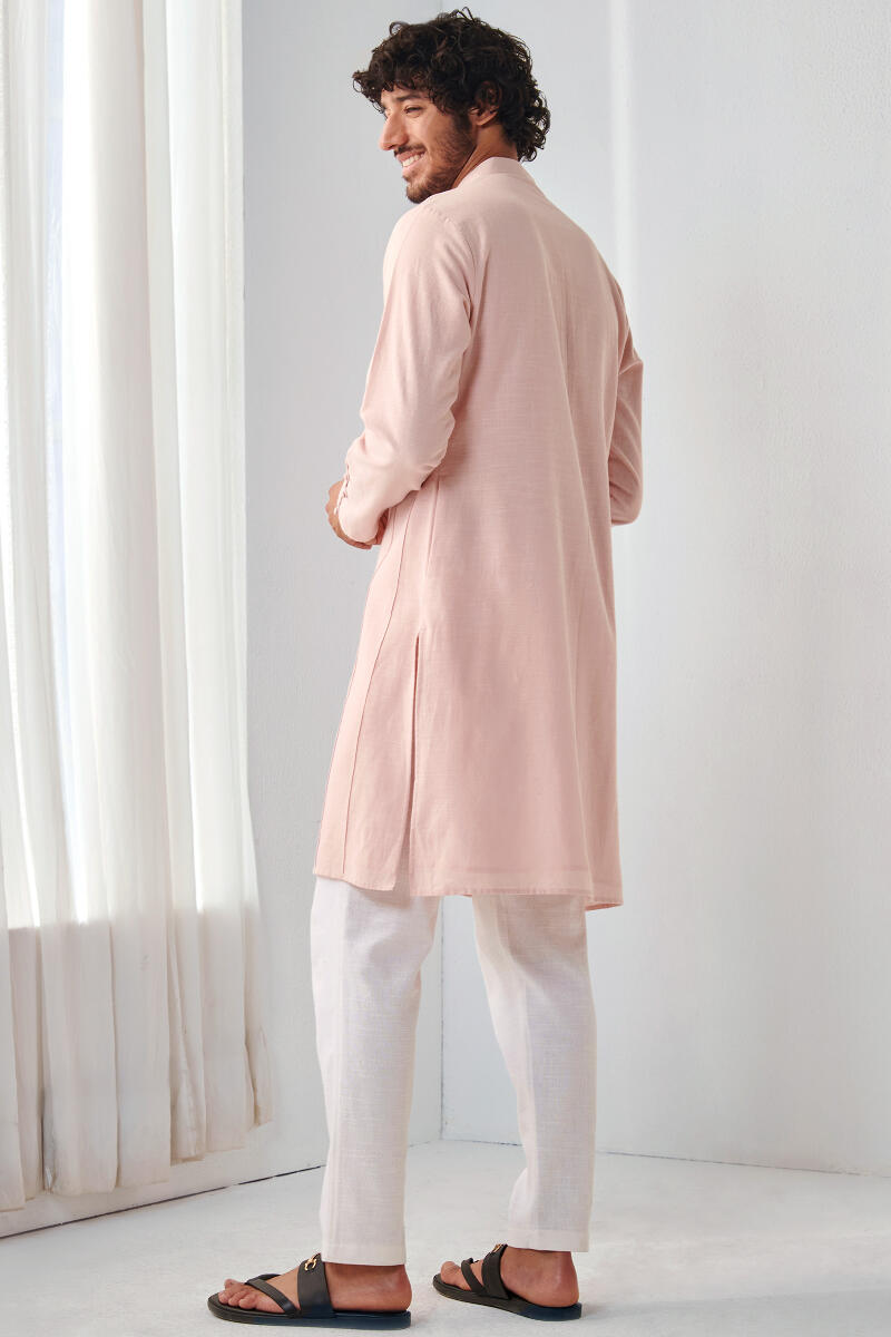 Pink Handcrafted Cotton Kurta