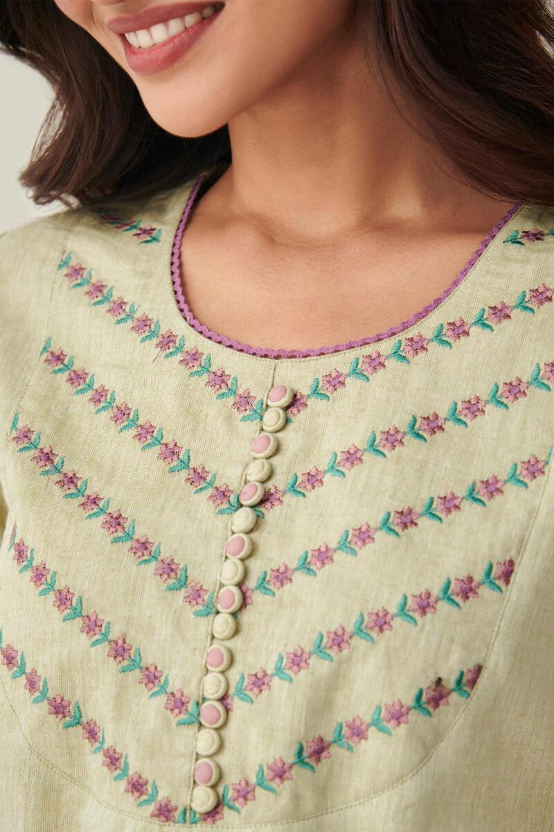 Green Handcrafted Cotton Top