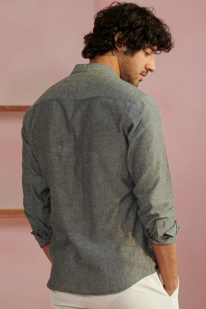 Grey Handcrafted Cotton Shirt