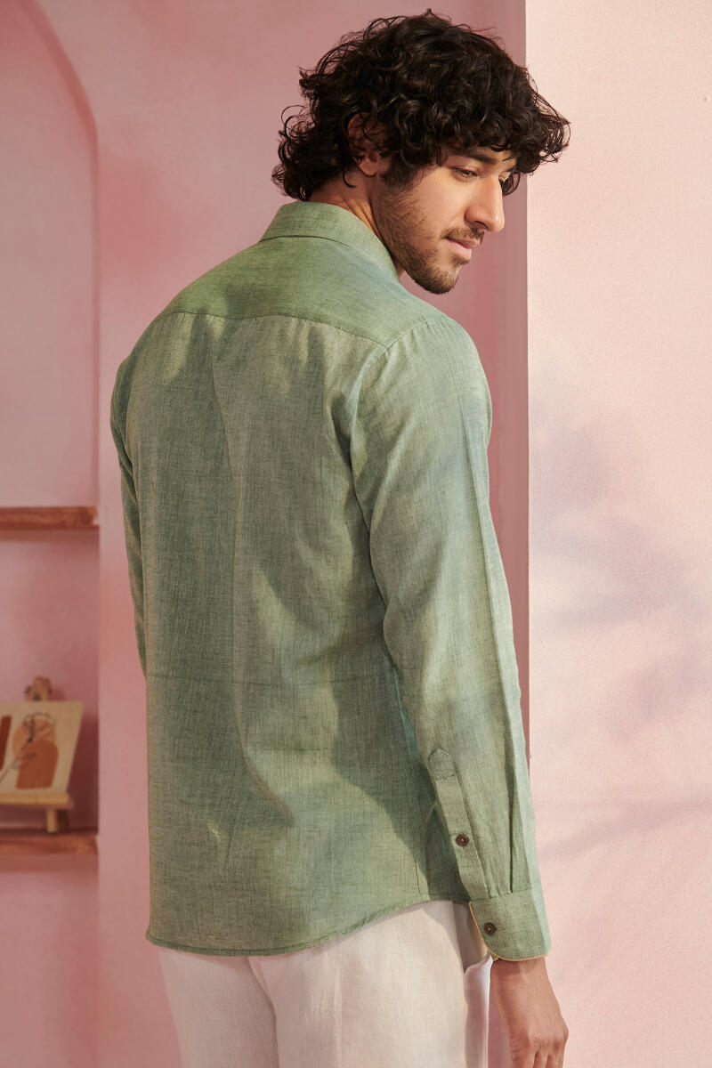 Green Handcrafted Cotton Shirt