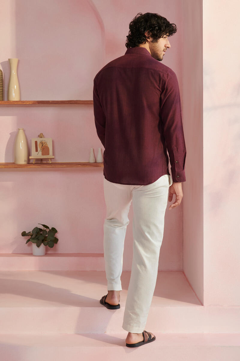 Purple Handcrafted Cotton Shirt