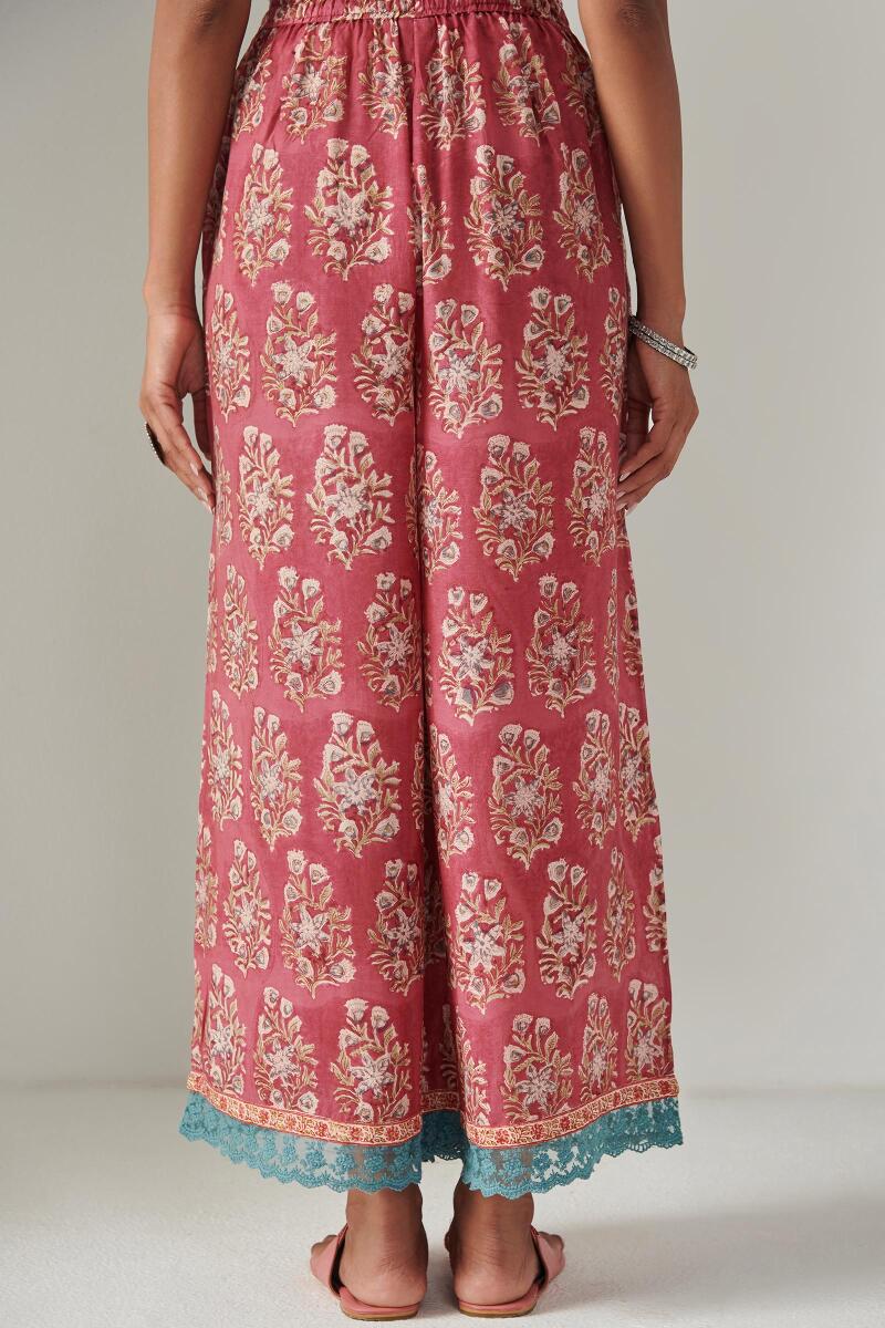 Red Block Printed Modal Palazzo