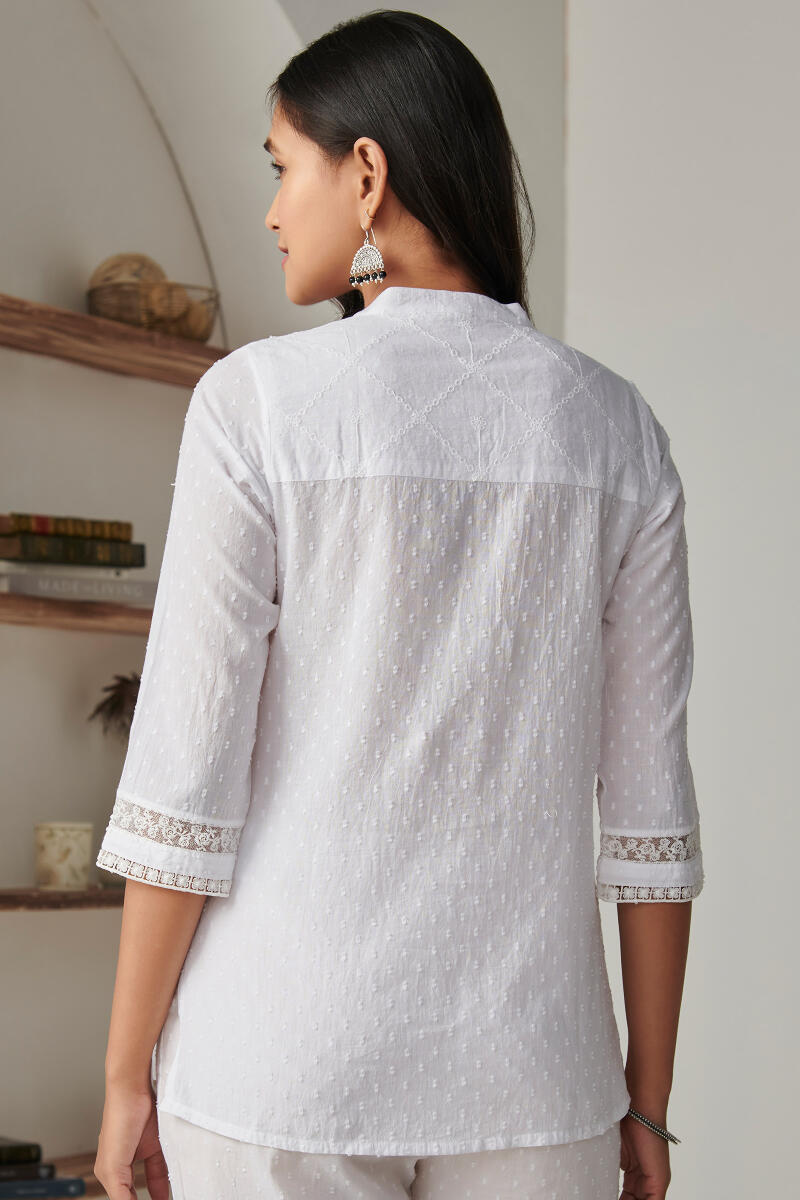 White Handcrafted Cotton Top